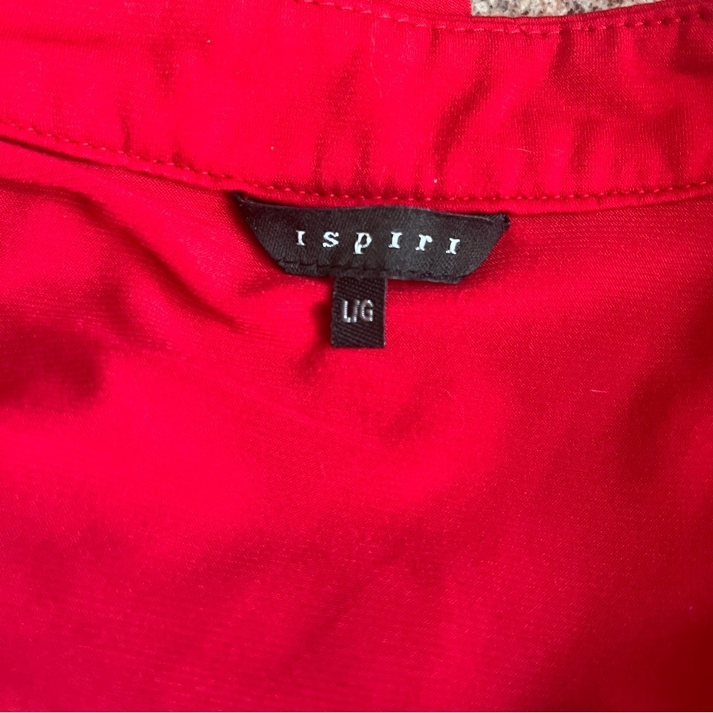 Ispiri Chic Red Lace Accent Blouse Size Large - Picture 3 of 8
